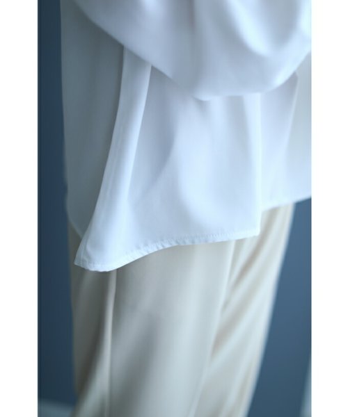 CAWAII(カワイイ)/【ドレスな立ち襟】肩を飾る魅力的シアーレースのきれいめブラウストップス（ホワイト）/img18