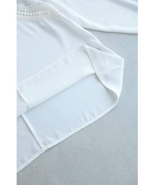CAWAII(カワイイ)/【ドレスな立ち襟】肩を飾る魅力的シアーレースのきれいめブラウストップス（ホワイト）/img23