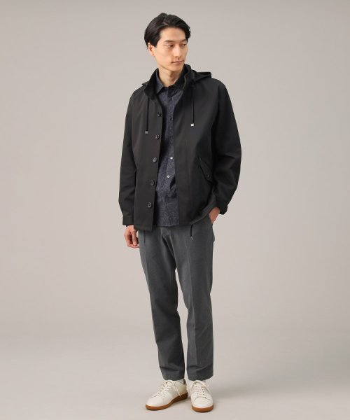 【春アウター】ストレッチ　ショート フードブルゾン 