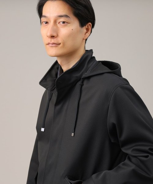 【春アウター】ストレッチ　ショート フードブルゾン 