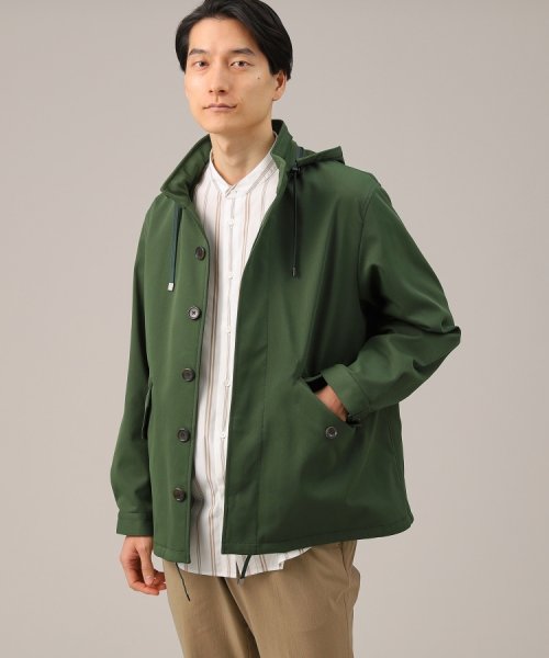 【春アウター】ストレッチ　ショート フードブルゾン 