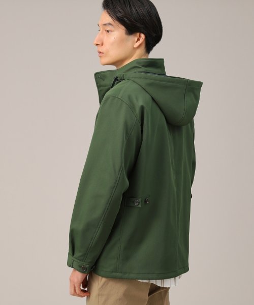 【春アウター】ストレッチ　ショート フードブルゾン 