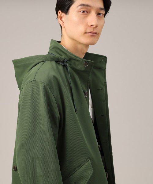 【春アウター】ストレッチ　ショート フードブルゾン 