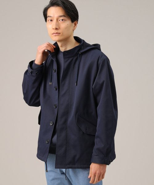 【春アウター】ストレッチ　ショート フードブルゾン 