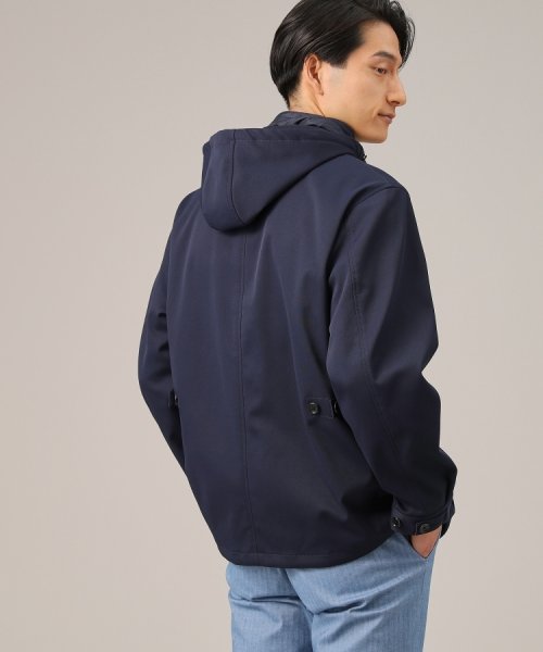 【春アウター】ストレッチ　ショート フードブルゾン 