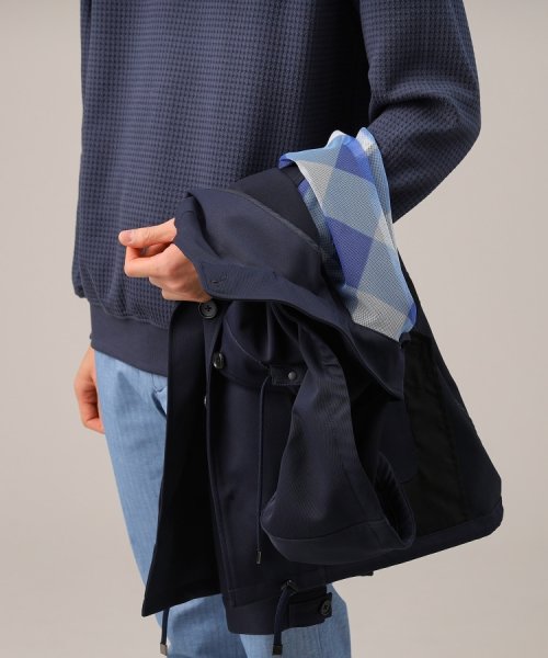 【春アウター】ストレッチ　ショート フードブルゾン 