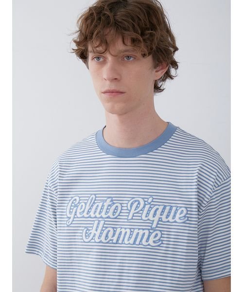 GELATO PIQUE HOMME(GELATO PIQUE HOMME)/【HOMME】チェーンステッチロゴボーダーTシャツ/img10