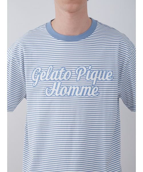 GELATO PIQUE HOMME(GELATO PIQUE HOMME)/【HOMME】チェーンステッチロゴボーダーTシャツ/img14