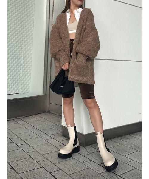 【emmi atelier】ブークレーニットカーディガン 予めご了承ください