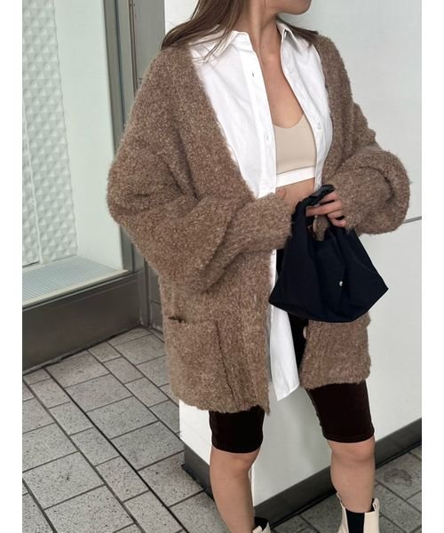 【emmi atelier】ブークレーニットカーディガン 予めご了承ください