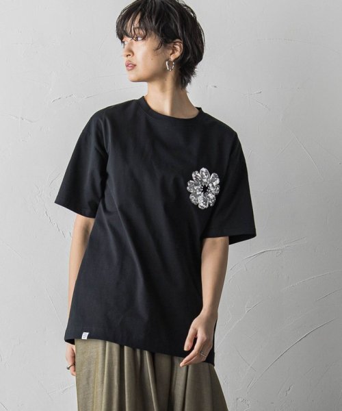 MAYSON GREY(メイソングレイ)/スパンコール刺繍フラワーモチーフTシャツ≪手洗い可能≫/img12