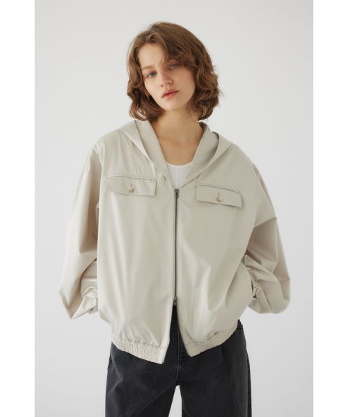 Shirring gather hoodie gather