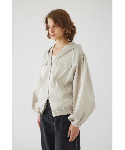 Shirring gather hoodie gather