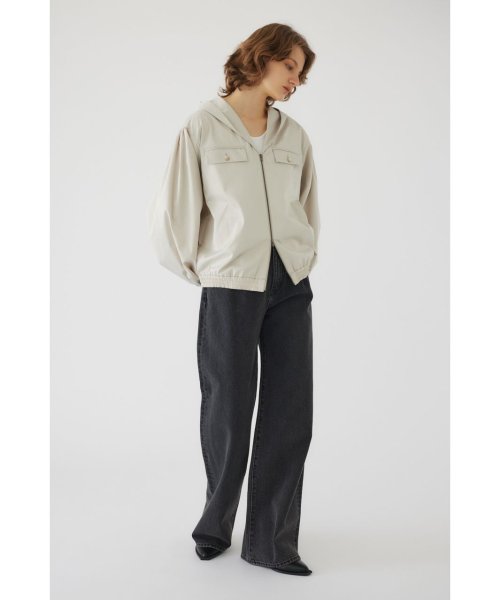 Shirring gather hoodie gather