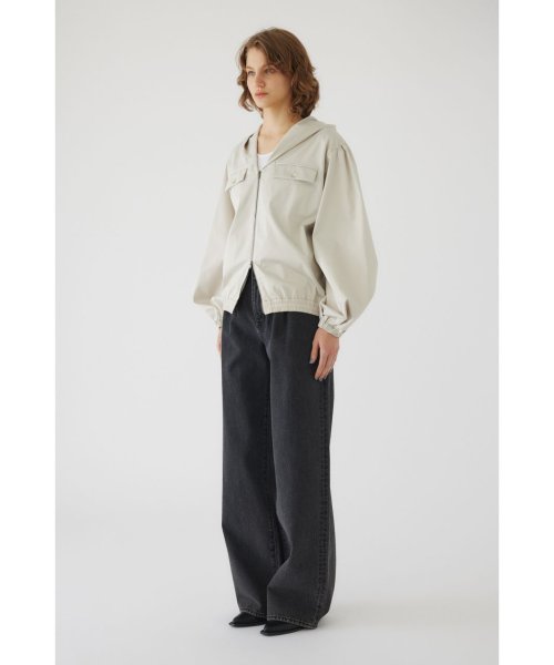 Shirring gather hoodie gather