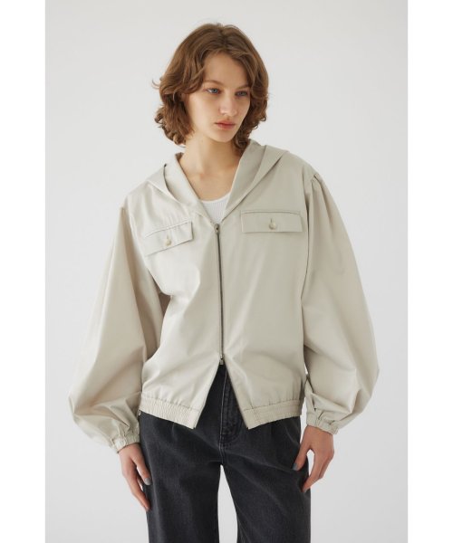 Shirring gather hoodie gather