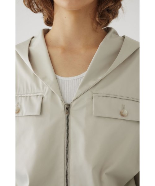 Shirring gather hoodie gather