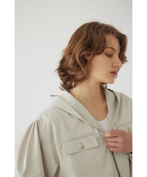 Shirring gather hoodie gather