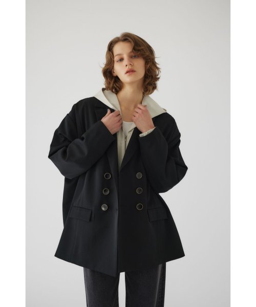 Shirring gather hoodie gather