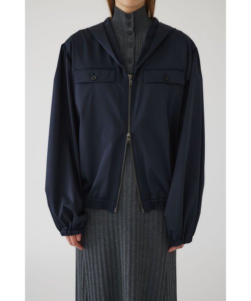 Shirring gather hoodie gather