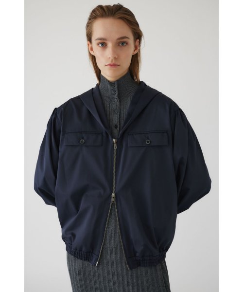 Shirring gather hoodie gather