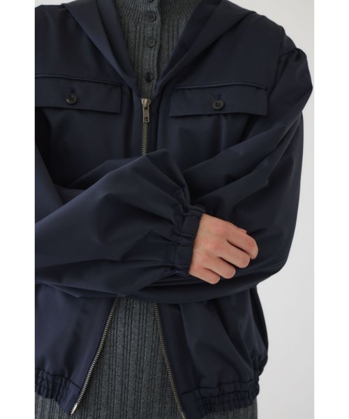 Shirring gather hoodie gather