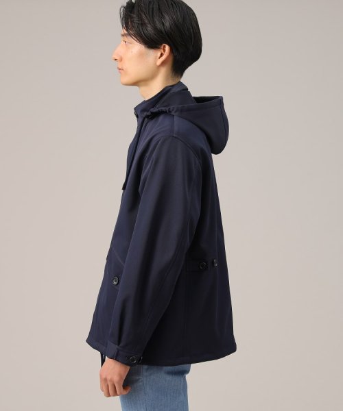 【春アウター】ストレッチ　ショート フードブルゾン 