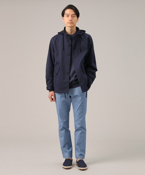 【春アウター】ストレッチ　ショート フードブルゾン 