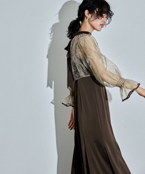 niana ニアナ リーフブラウスセットドレス パーティードレス 結婚式 ワンピース ボレロ 刺繍レース キャミワンピ 2点セット 羽織 リボン マーメイドスカ 5cm ニアナ 106cm