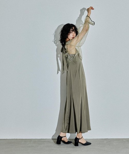 niana ニアナ リーフブラウスセットドレス パーティードレス 結婚式 ワンピース ボレロ 刺繍レース キャミワンピ 2点セット 羽織 リボン マーメイドスカ 5cm ニアナ 106cm