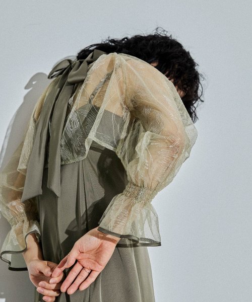 niana ニアナ リーフブラウスセットドレス パーティードレス 結婚式 ワンピース ボレロ 刺繍レース キャミワンピ 2点セット 羽織 リボン マーメイドスカ 5cm ニアナ 106cm