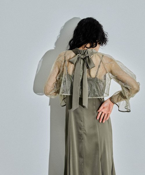 niana ニアナ リーフブラウスセットドレス パーティードレス 結婚式 ワンピース ボレロ 刺繍レース キャミワンピ 2点セット 羽織 リボン マーメイドスカ 5cm ニアナ 106cm