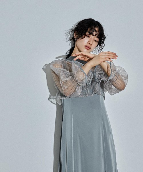 niana ニアナ リーフブラウスセットドレス パーティードレス 結婚式 ワンピース ボレロ 刺繍レース キャミワンピ 2点セット 羽織 リボン マーメイドスカ 5cm ニアナ 106cm