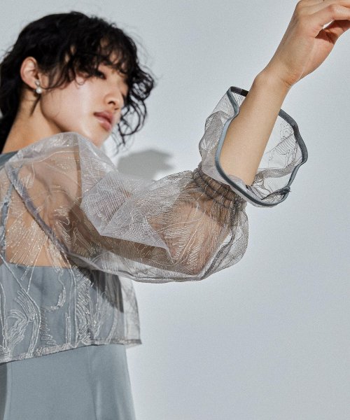 niana ニアナ リーフブラウスセットドレス パーティードレス 結婚式 ワンピース ボレロ 刺繍レース キャミワンピ 2点セット 羽織 リボン マーメイドスカ 5cm ニアナ 106cm