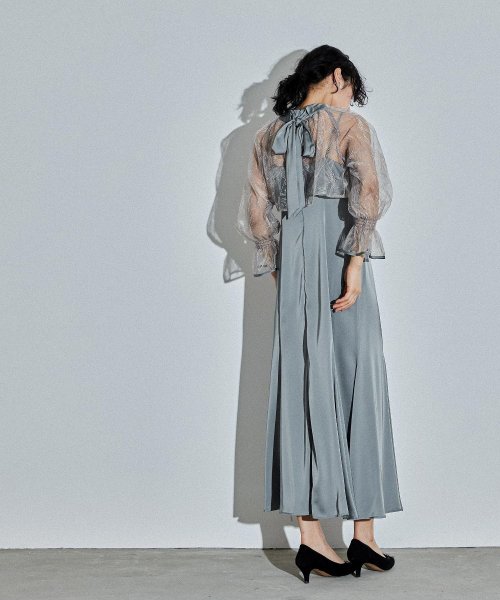 niana ニアナ リーフブラウスセットドレス パーティードレス 結婚式 ワンピース ボレロ 刺繍レース キャミワンピ 2点セット 羽織 リボン マーメイドスカ 5cm ニアナ 106cm