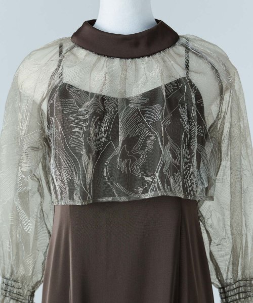 niana ニアナ リーフブラウスセットドレス パーティードレス 結婚式 ワンピース ボレロ 刺繍レース キャミワンピ 2点セット 羽織 リボン マーメイドスカ 5cm ニアナ 106cm