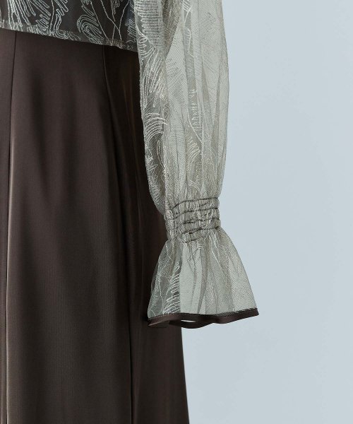 niana ニアナ リーフブラウスセットドレス パーティードレス 結婚式 ワンピース ボレロ 刺繍レース キャミワンピ 2点セット 羽織 リボン マーメイドスカ 5cm ニアナ 106cm