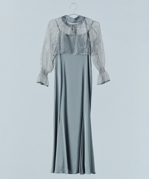 niana ニアナ リーフブラウスセットドレス パーティードレス 結婚式 ワンピース ボレロ 刺繍レース キャミワンピ 2点セット 羽織 リボン マーメイドスカ 5cm ニアナ 106cm