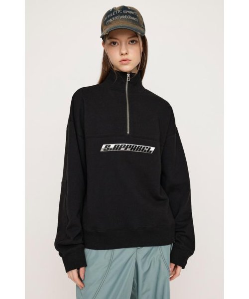 SLY(スライ)/BI－COLOR HALF ZIP スウェット/img02