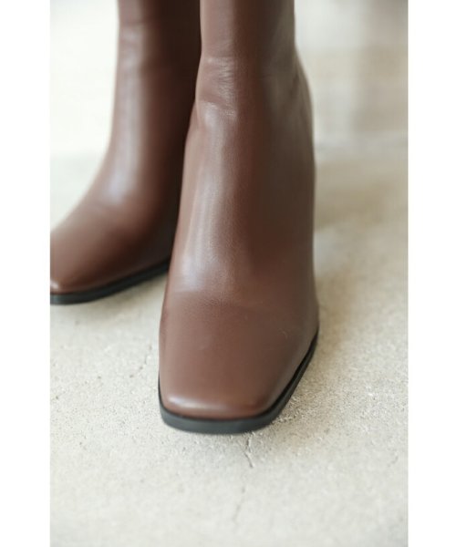 もこもこファーのヒールロングブーツ 