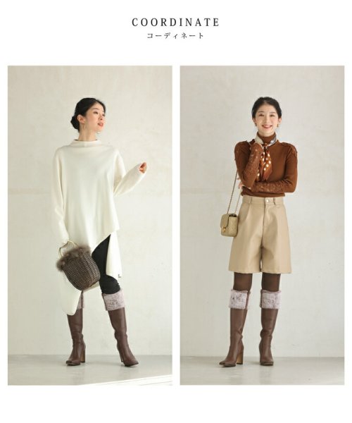 もこもこファーのヒールロングブーツ 