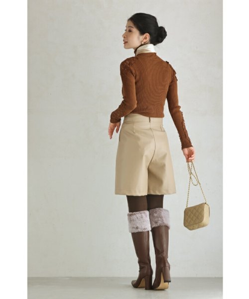 もこもこファーのヒールロングブーツ 