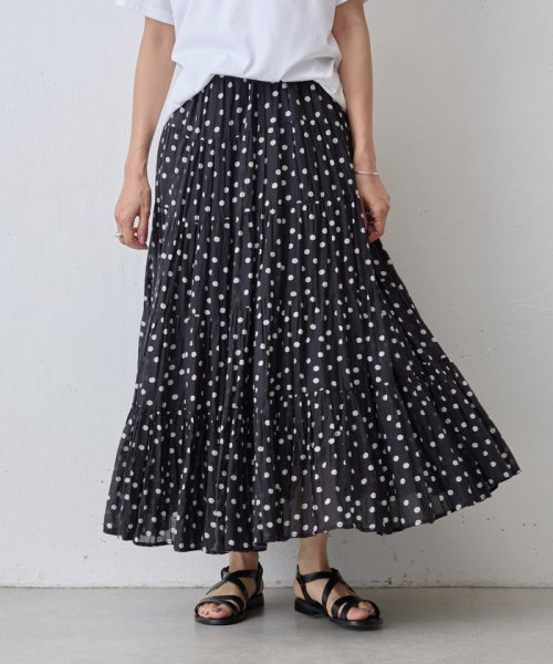クリンクルドットスカート 着用時