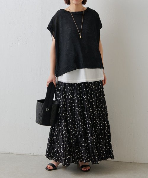 クリンクルドットスカート 着用時