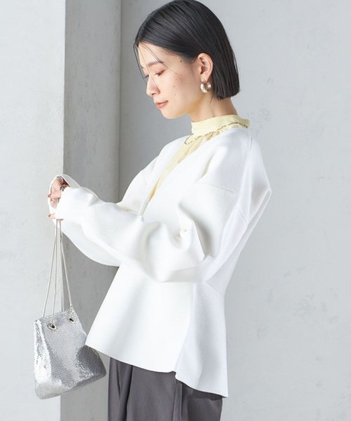 SHIPS WOMEN(シップス　ウィメン)/* 〈手洗い可能〉ラメ ペプラム バナナ スリーブ カーディガン 24SS ◇/img17