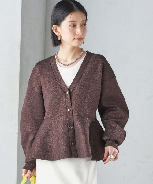 SHIPS WOMEN(シップス　ウィメン)/* 〈手洗い可能〉ラメ ペプラム バナナ スリーブ カーディガン 24SS ◇/img33