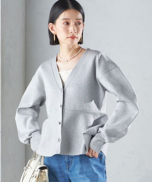 SHIPS WOMEN(シップス　ウィメン)/* 〈手洗い可能〉ラメ ペプラム バナナ スリーブ カーディガン 24SS ◇/img62