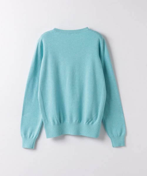 洗える 衿ぐり配色ニット 