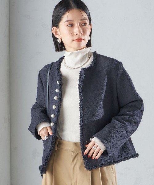 SHIPS WOMEN(シップス　ウィメン)/〈セレモニー対応可〉スラブ ツイード ノーカラー ジャケット 24SS（セットアップ対応）◇/img59