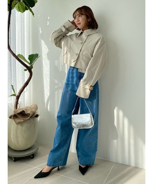 ワークディテールショートトレンチコート 予めご了承ください